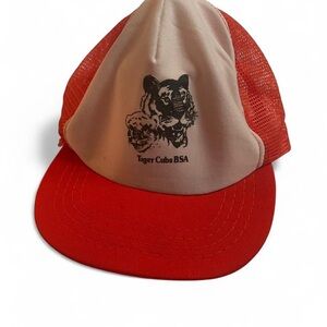 Vintage 80’s Tiger Cubs Boy Scouts of America Orange / White / Black Mesh Cap